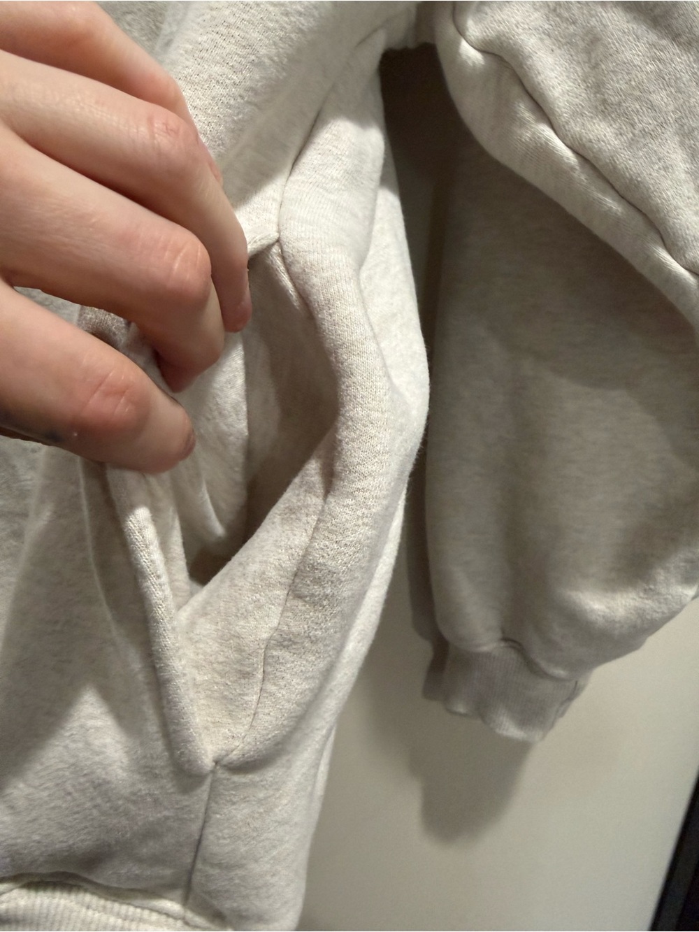 TNA Aritzia Light Gray Half-Zip Crew Sweater Size 2 Oversized - Picture 6 of 10
